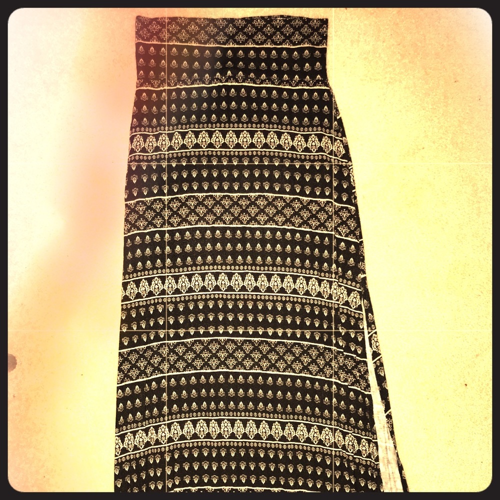 tribal print maxi skirt